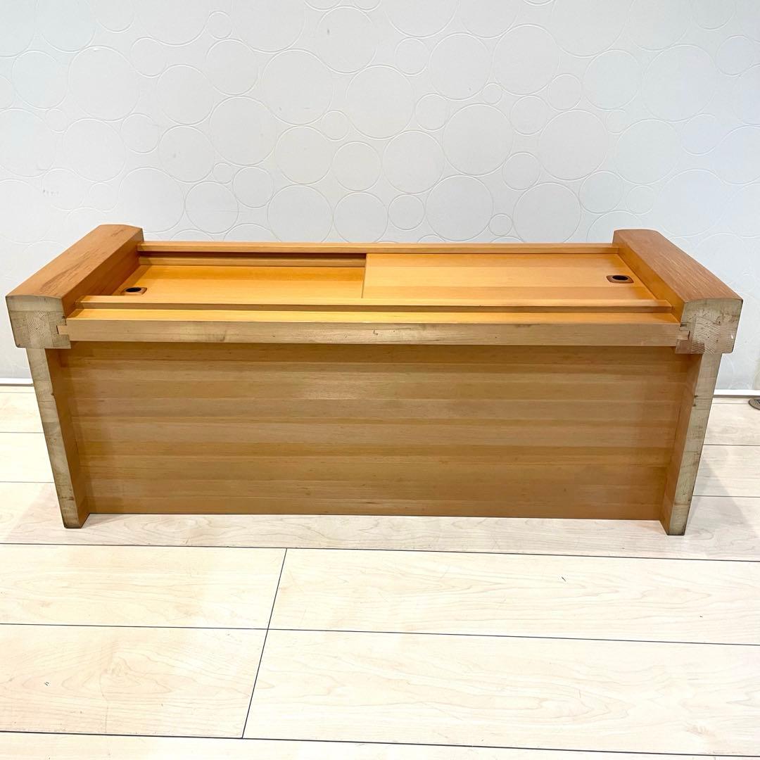 【美品】天然木 置床 置き床 引き戸収納 床の間 飾り棚 ローボード 和家具