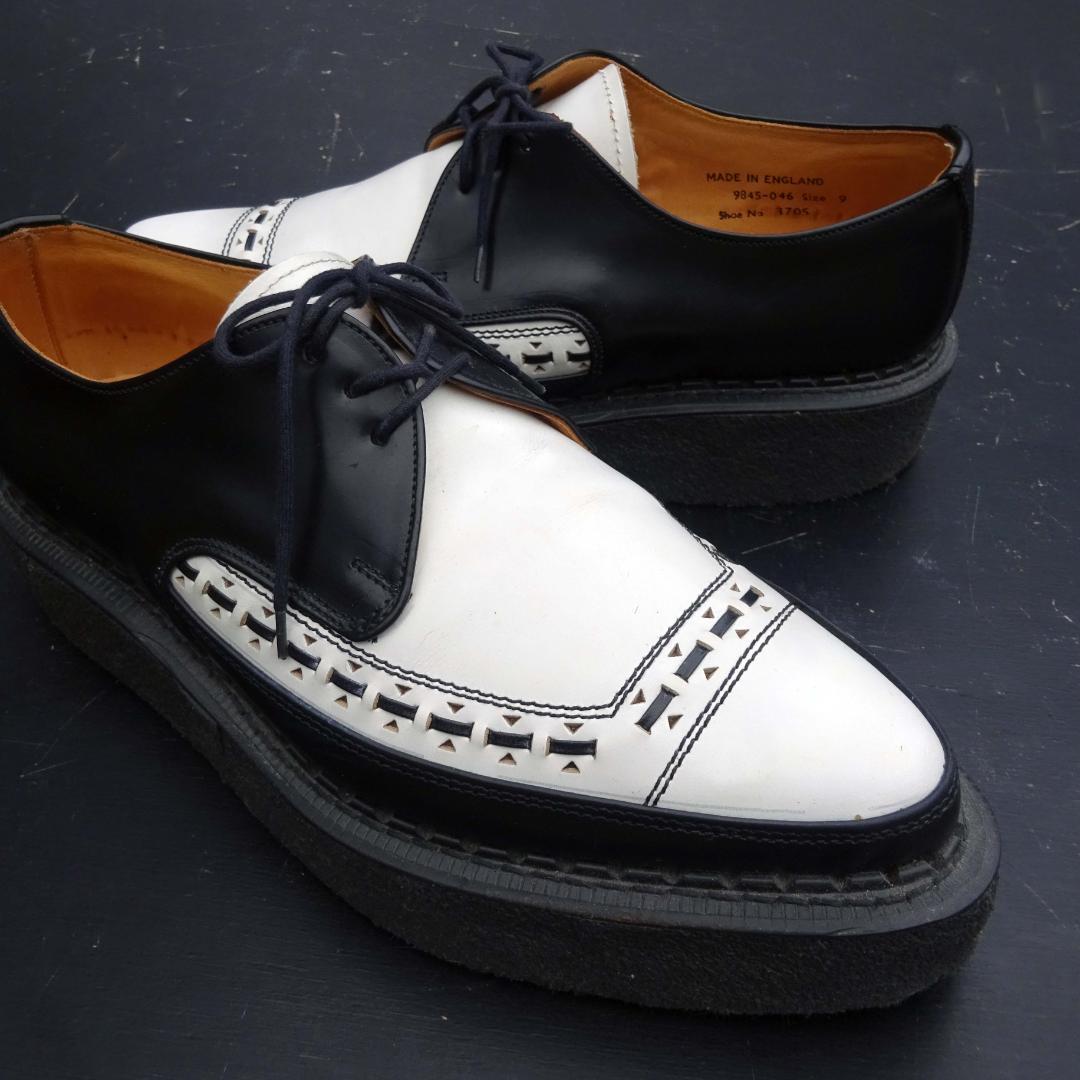 良品英国製ジョージコックス 3705厚底ツートンギブソンラバーソール9検666