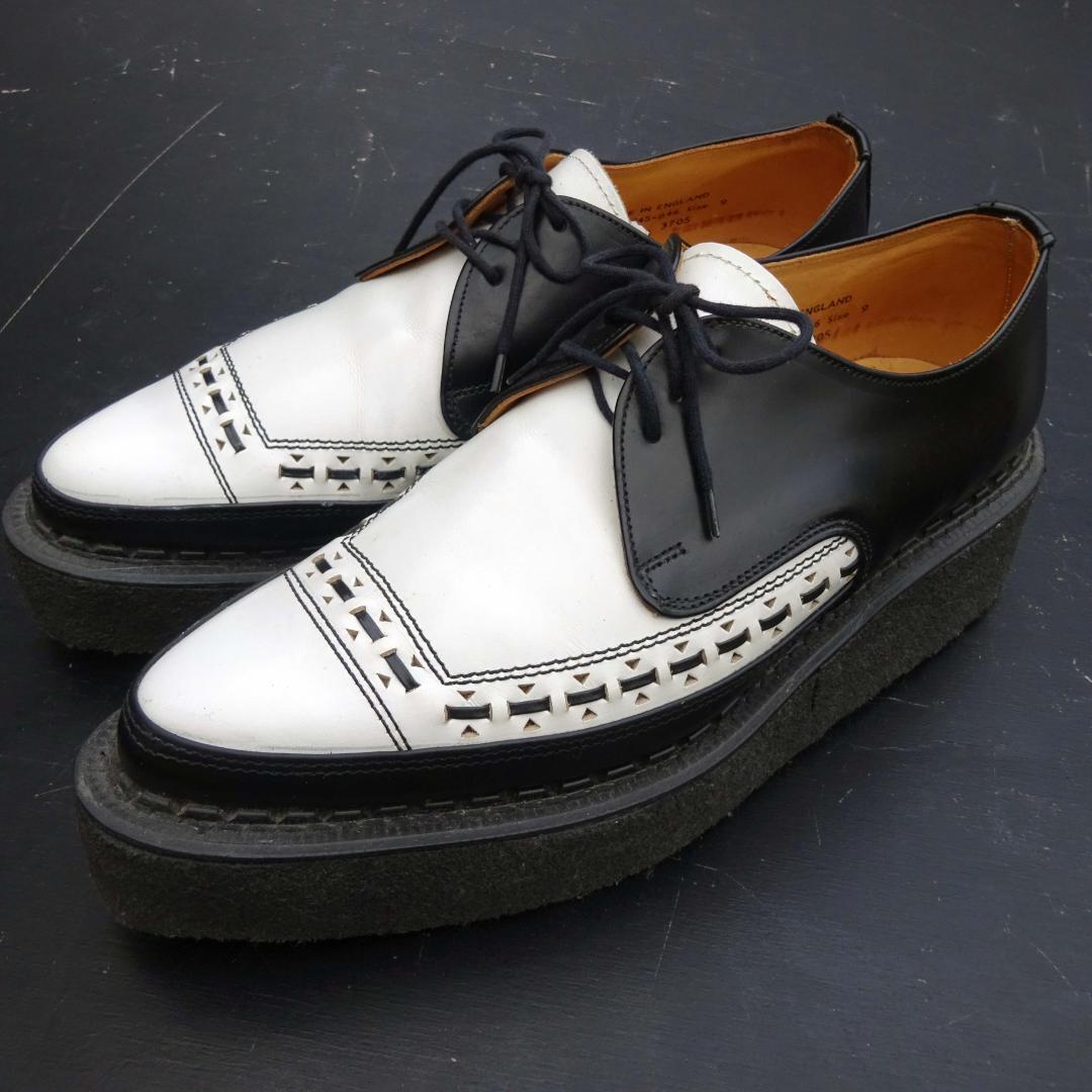 良品英国製ジョージコックス 3705厚底ツートンギブソンラバーソール9検666