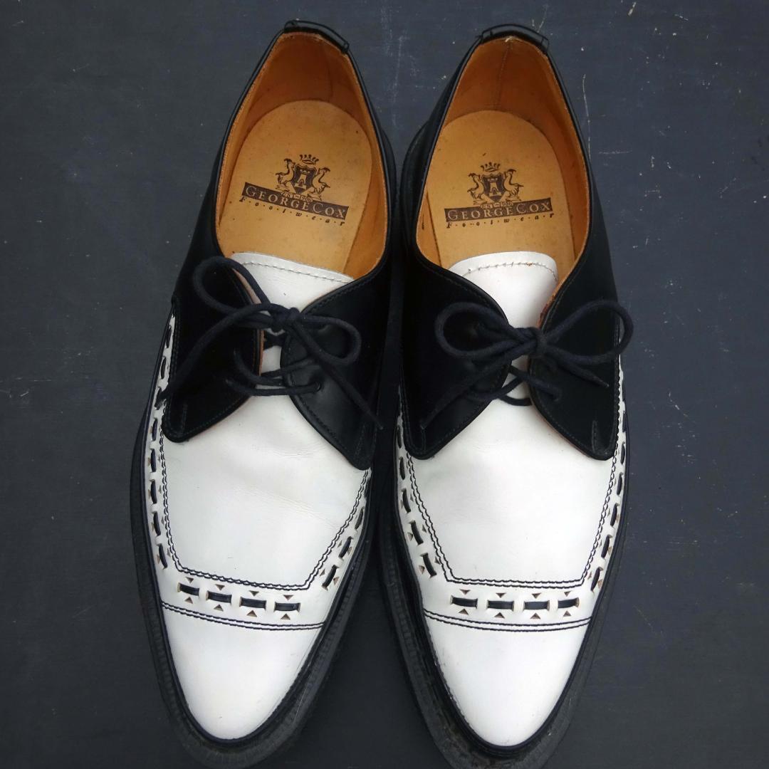 良品英国製ジョージコックス 3705厚底ツートンギブソンラバーソール9検666