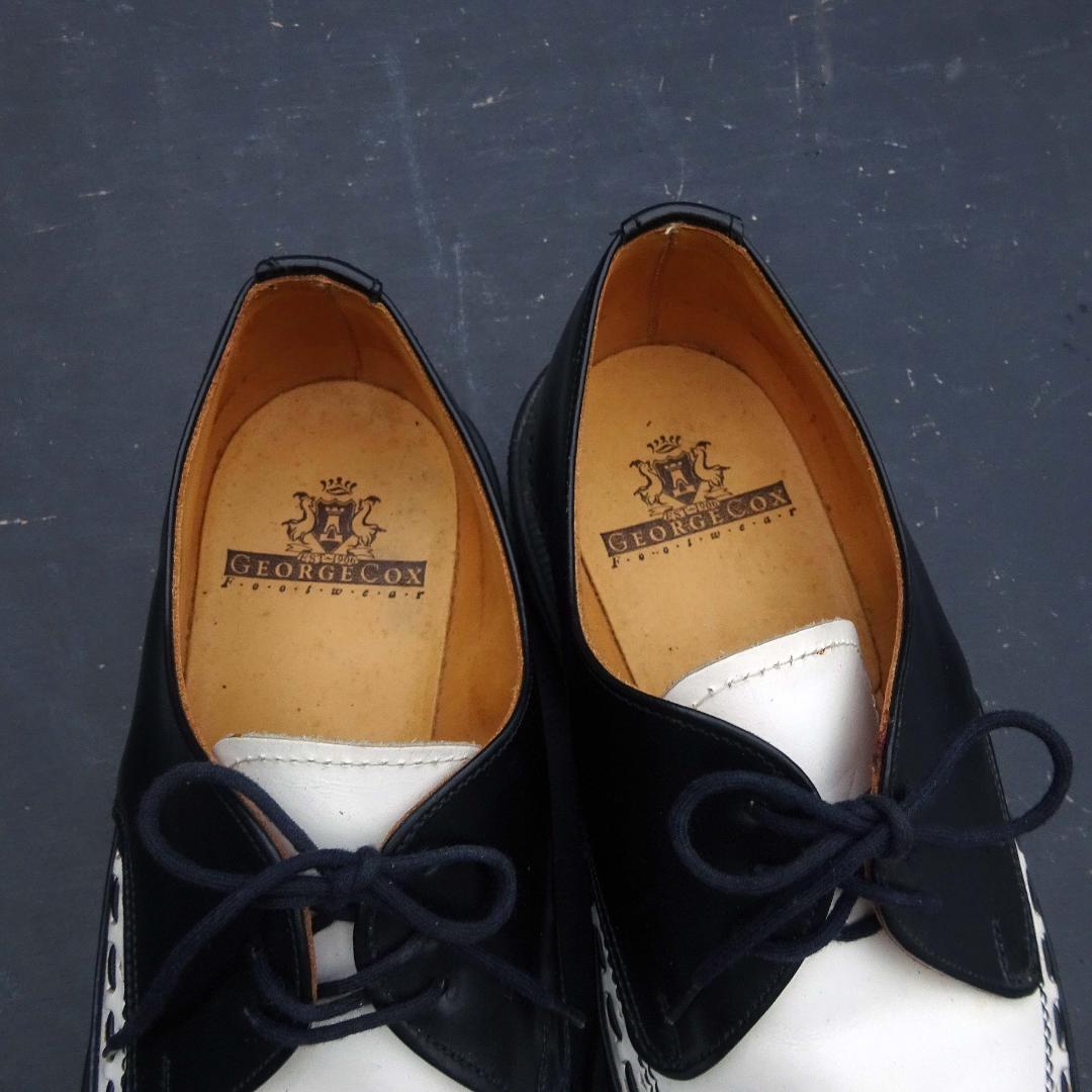 良品英国製ジョージコックス 3705厚底ツートンギブソンラバーソール9検666