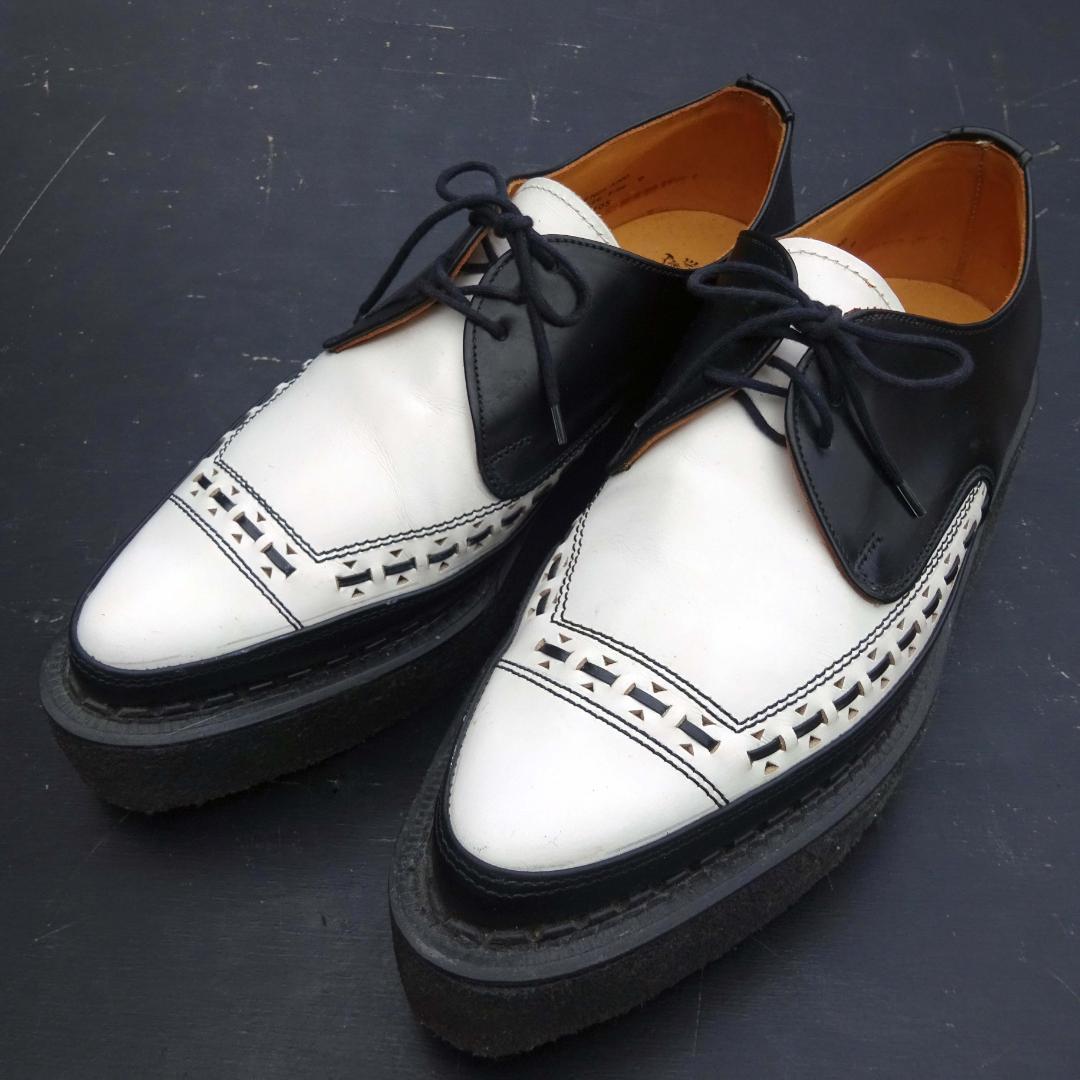 良品英国製ジョージコックス 3705厚底ツートンギブソンラバーソール9検666