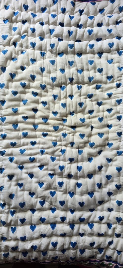 ハート柄ベビーブランケット