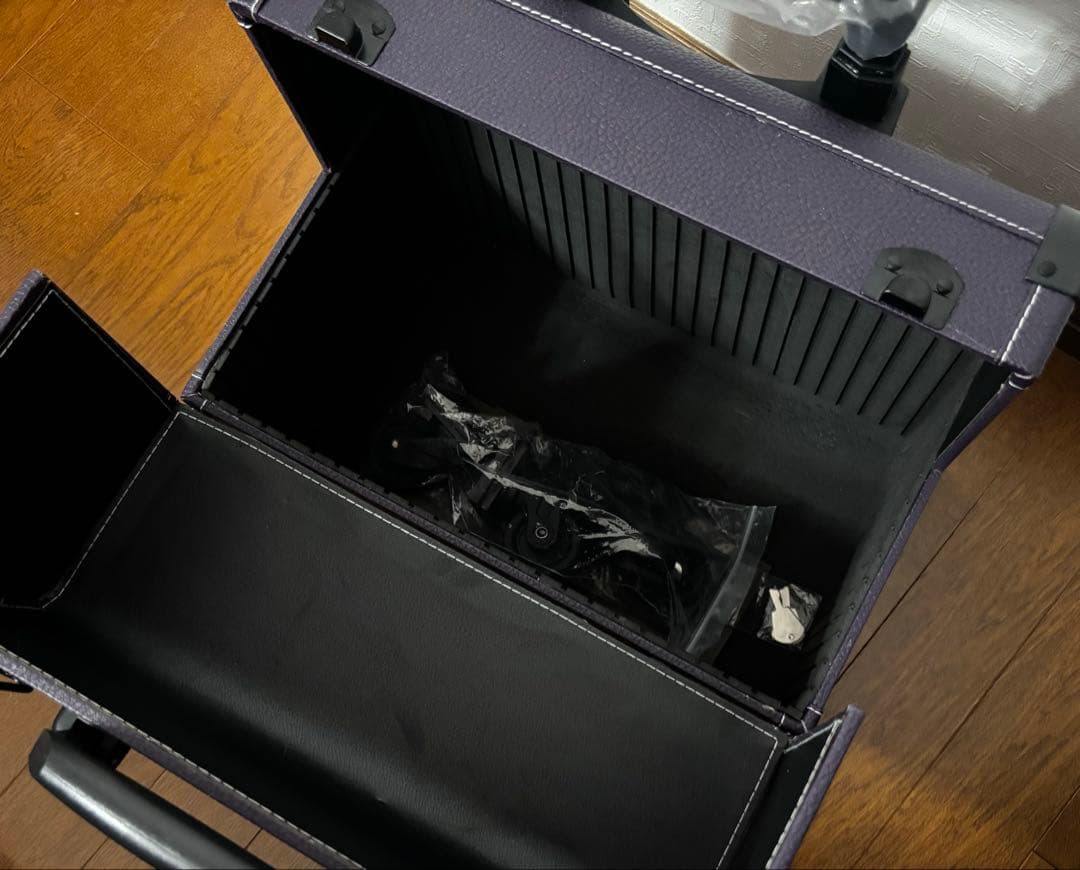 キャリーケース メイクボックス 上開き　紫