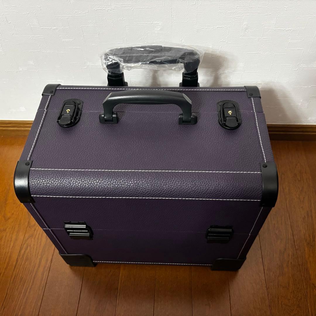 キャリーケース メイクボックス 上開き　紫