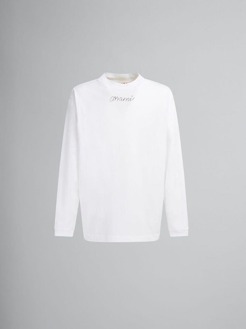 MARNI マルニ ロングスリーブ Tシャツ ロゴプリント 白 オーバーサイズ