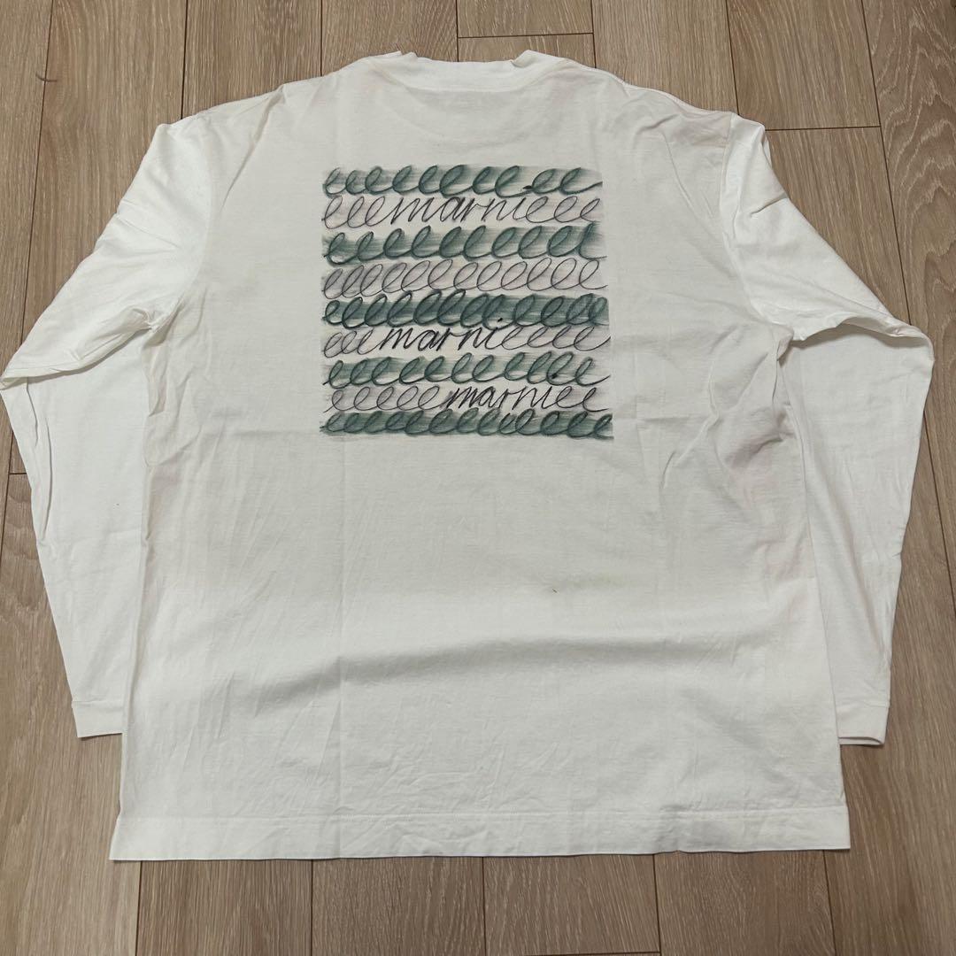 MARNI マルニ ロングスリーブ Tシャツ ロゴプリント 白 オーバーサイズ