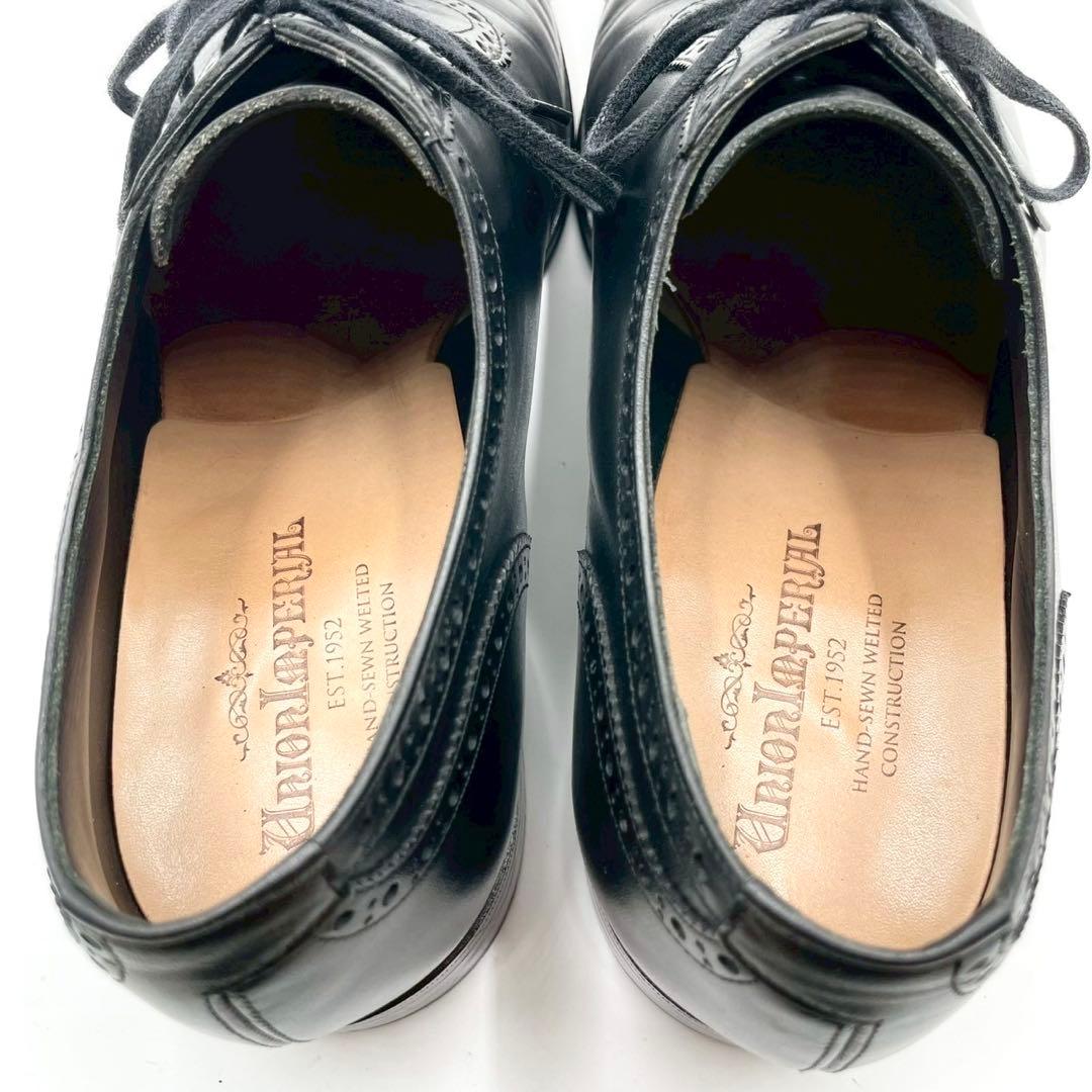 ユニオンインペリアル 革靴 内羽根 ストレートチップ 黒 7.5 Y1107