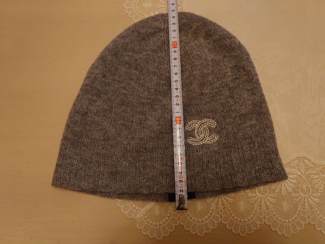 CHANEL カシミヤ ニット帽 グレー