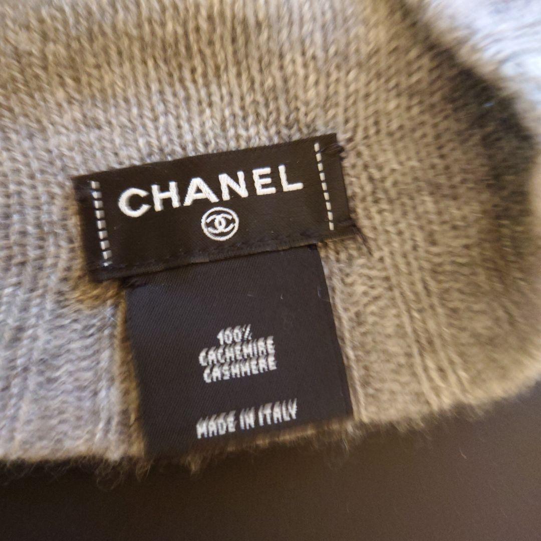 CHANEL カシミヤ ニット帽 グレー