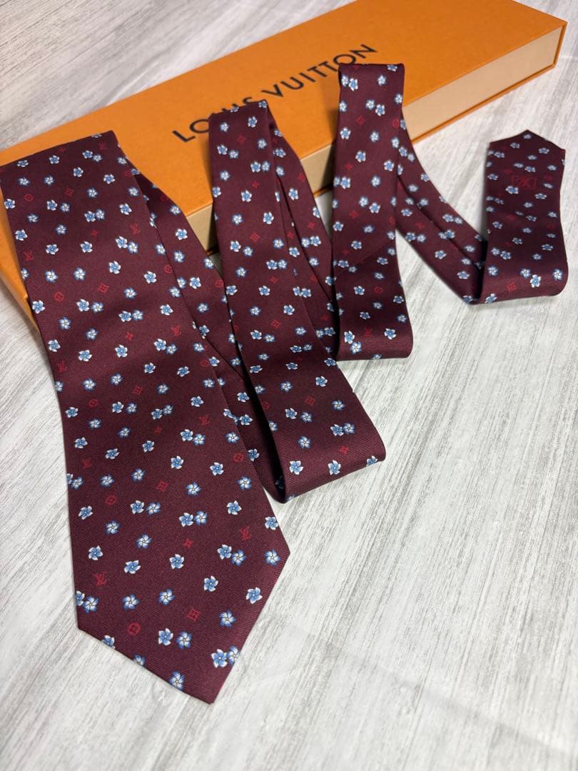 【美品】 LOUIS VUITTON ルイヴィトン ネクタイ モノグラム 8cm