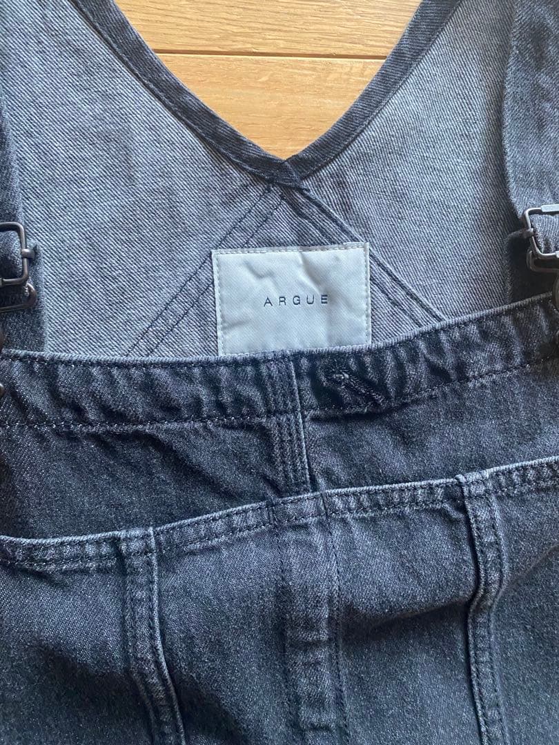argue オーバーサイズ　オーバーオール　ブラックデニム