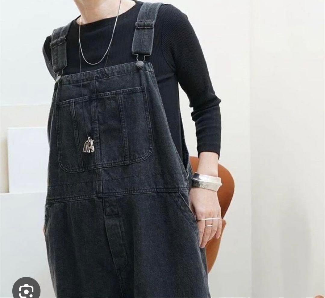 argue オーバーサイズ　オーバーオール　ブラックデニム