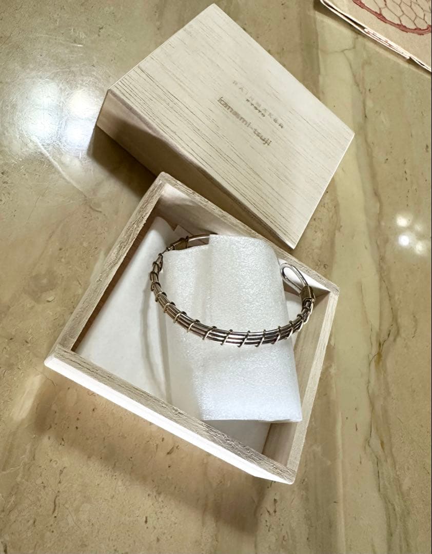 Y　★金網つじ★ワイヤーバングル 銀　真鍮