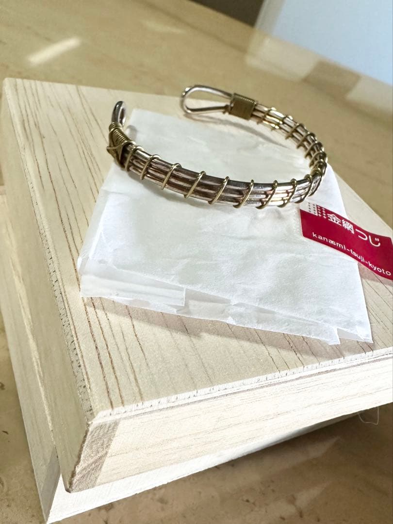 Y　★金網つじ★ワイヤーバングル 銀　真鍮