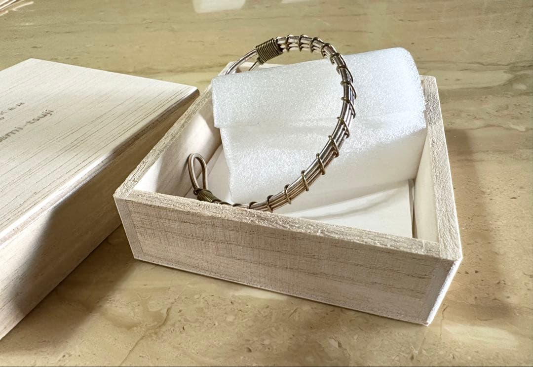 Y　★金網つじ★ワイヤーバングル 銀　真鍮