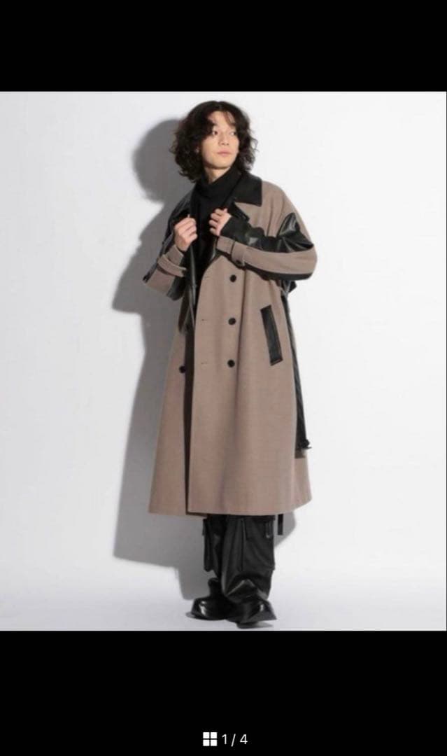 M*I様 HARE ウーリーテックフェイクレザーキリカエトレンチ