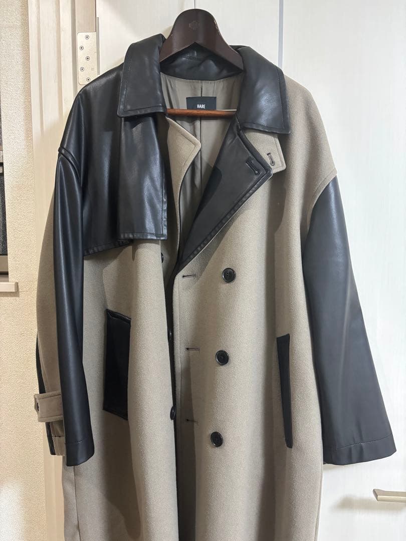 M*I様 HARE ウーリーテックフェイクレザーキリカエトレンチ