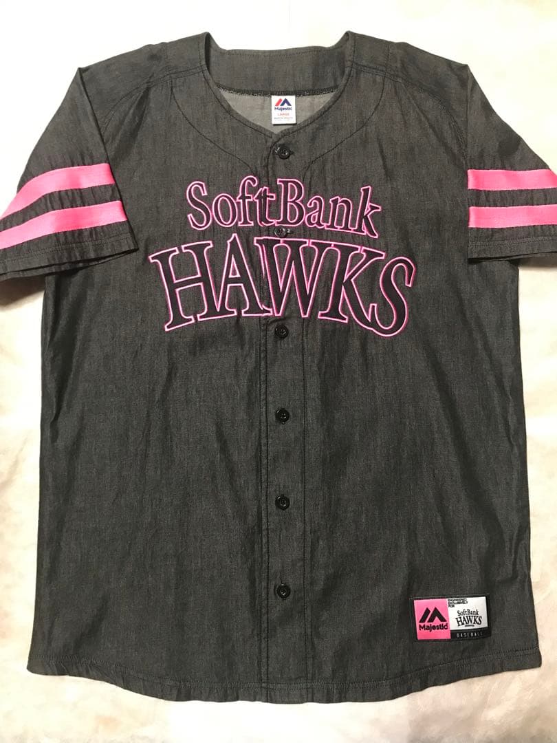福岡ソフトバンクホークス デニムユニフォーム マジェスティック製 Lサイズ 新品