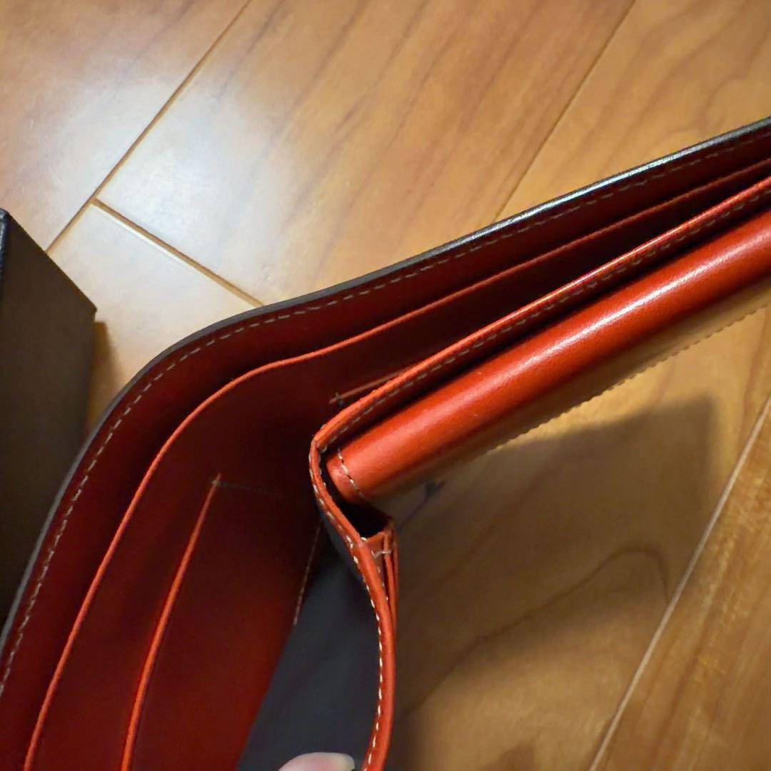 超美品　ココマイスター　折り財布　メンズ　定価36500円　オレンジ、ボルドー