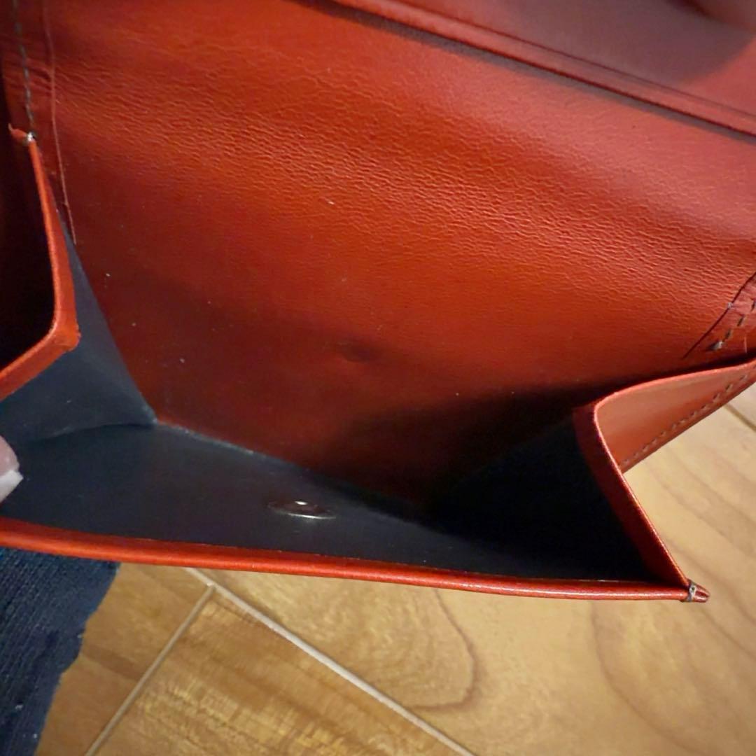 超美品　ココマイスター　折り財布　メンズ　定価36500円　オレンジ、ボルドー