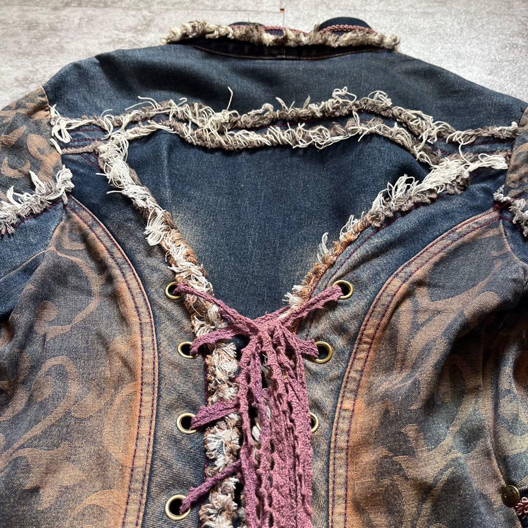 OZZ ANGELO デニムジャケット　レース　y2k フェアリーグランジ