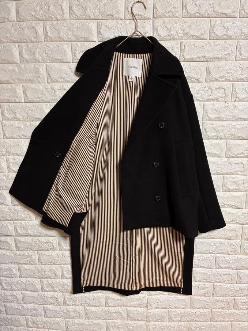 美品　[THE KEIJI] ウール　カシミヤ混　フィッシュテール　ウールコート