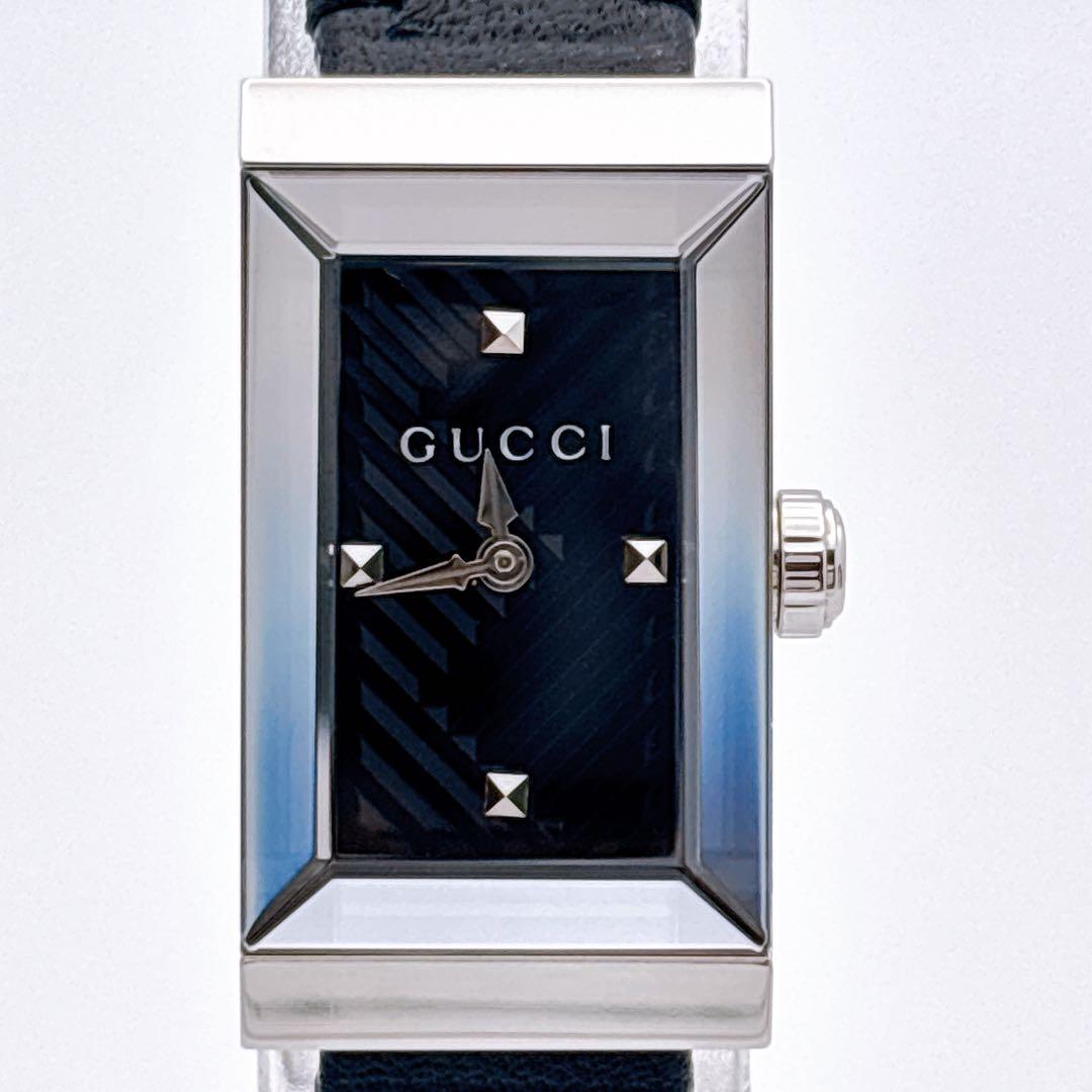 【美品・電池新品・付属品】GUCCI 147.5 カットガラス 純正ベルト腕時計