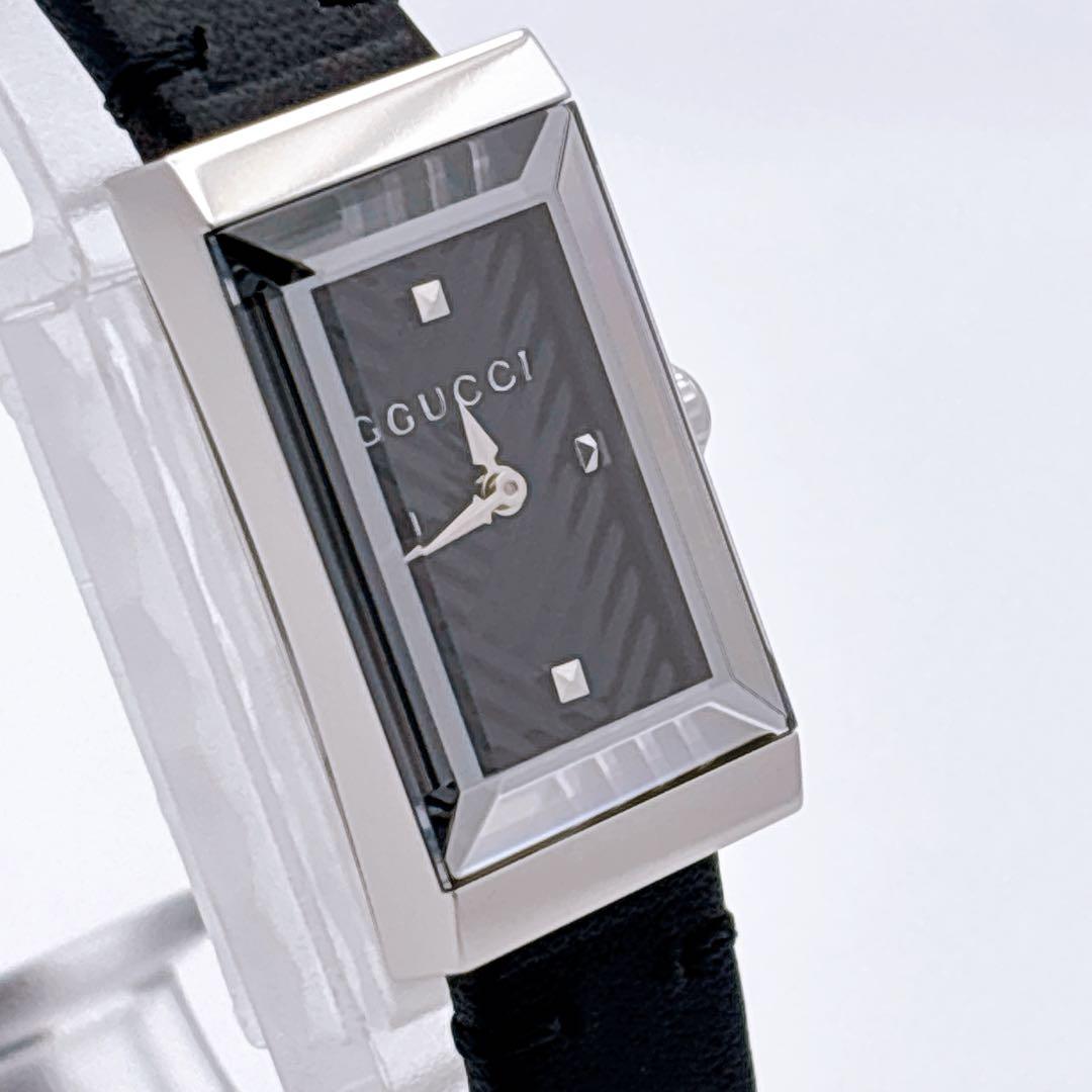 【美品・電池新品・付属品】GUCCI 147.5 カットガラス 純正ベルト腕時計