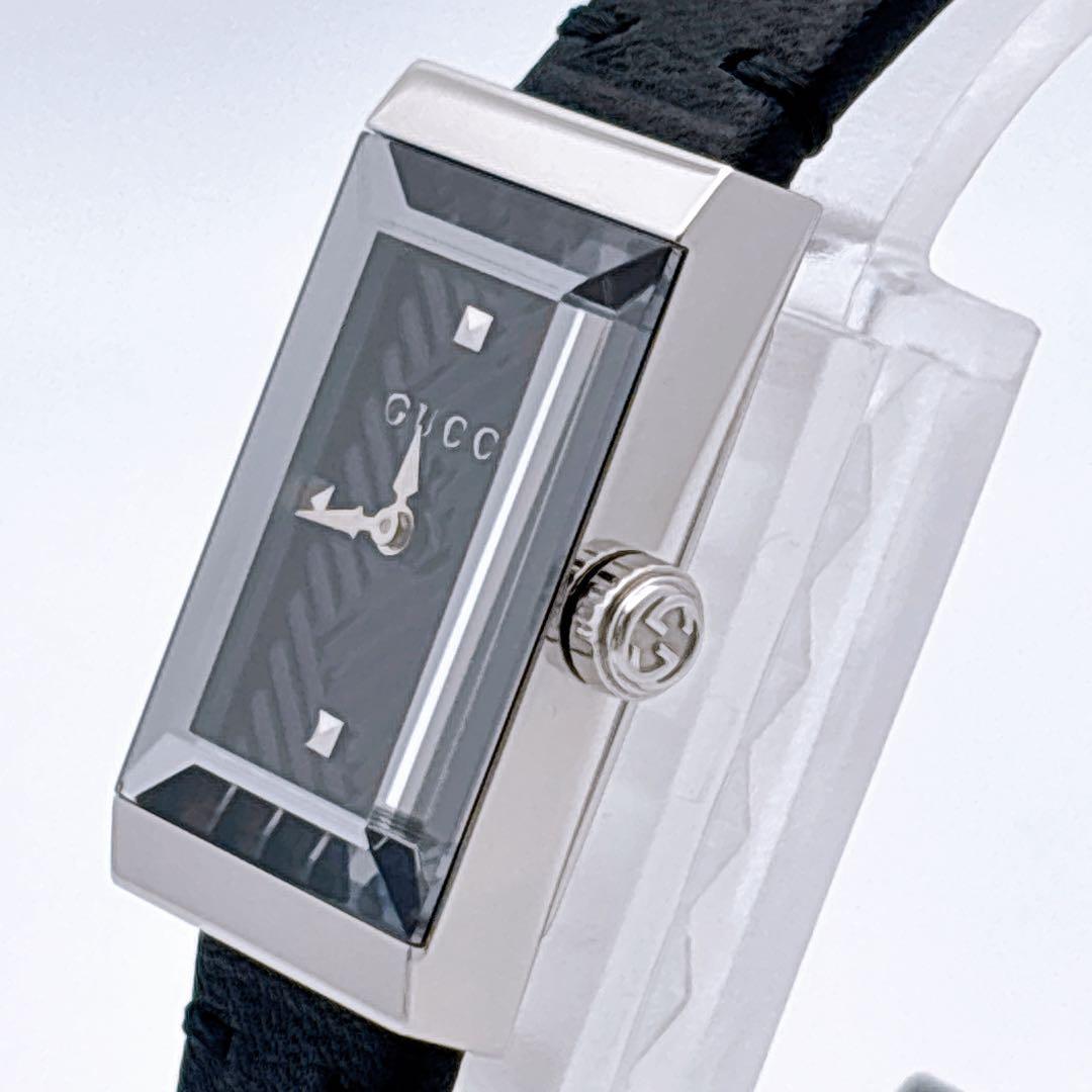 【美品・電池新品・付属品】GUCCI 147.5 カットガラス 純正ベルト腕時計