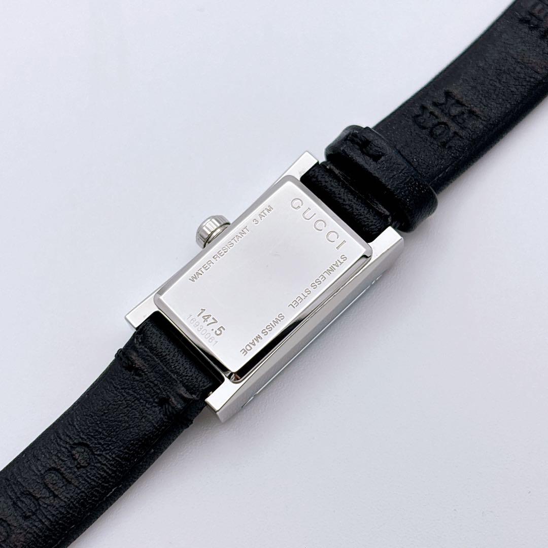 【美品・電池新品・付属品】GUCCI 147.5 カットガラス 純正ベルト腕時計
