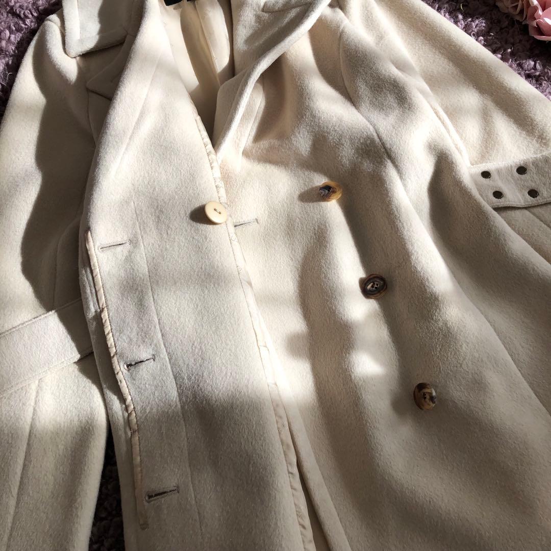 エポカ　チェスター　コート　アンゴラ　アイボリー　ベルト