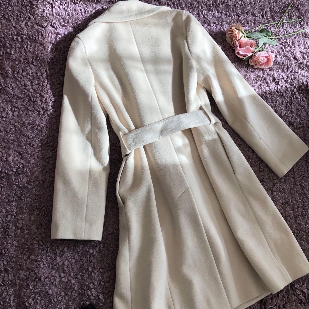 エポカ　チェスター　コート　アンゴラ　アイボリー　ベルト