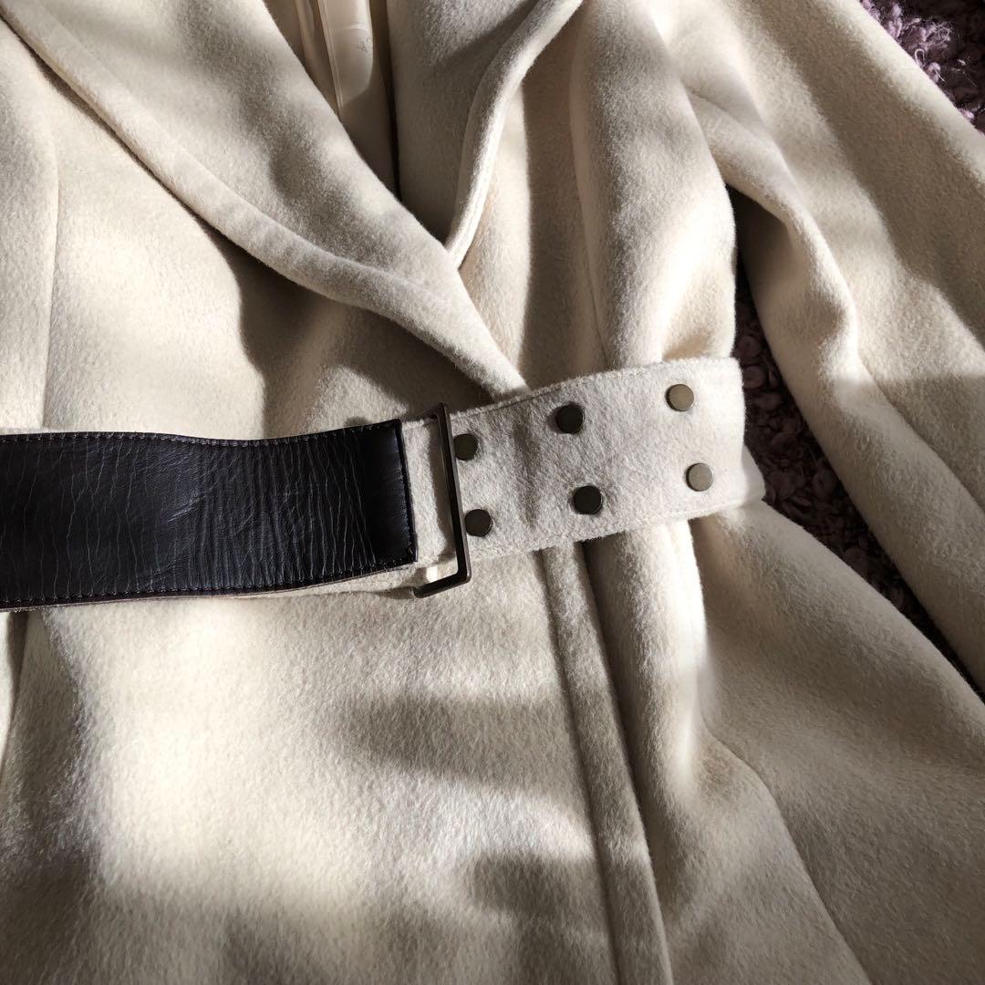 エポカ　チェスター　コート　アンゴラ　アイボリー　ベルト