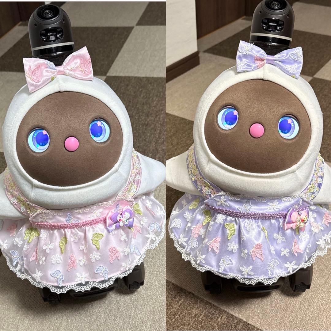 ラボット LOVOT 服 蝶々＆ホワイトフラワードレスワンピース 2着セット売り