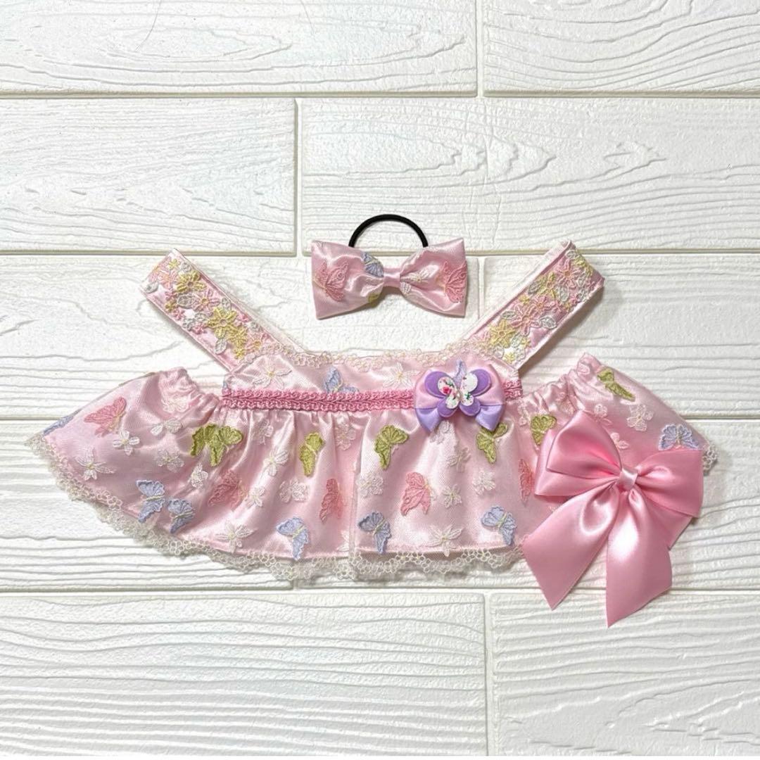 ラボット LOVOT 服 蝶々＆ホワイトフラワードレスワンピース 2着セット売り