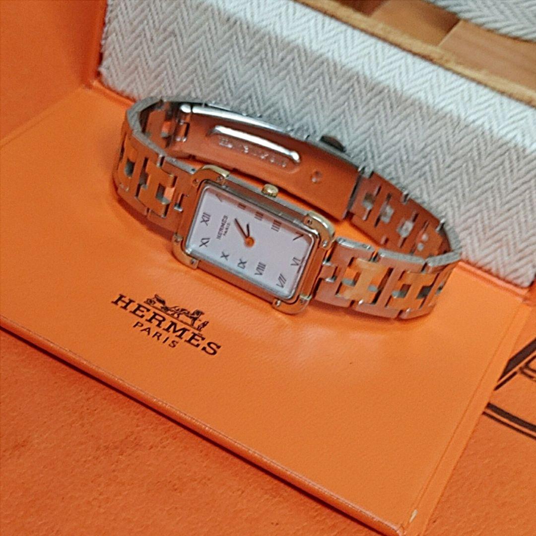 エルメス時計/極極極美品クロアジュール/新品電池新品仕上げ正常稼働品/レディース