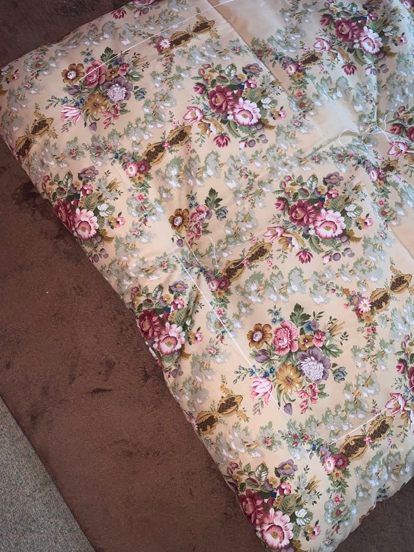 西川生地シングル両面プリント敷布団軽量！側生地中綿共綿100%お任せカバー付き！