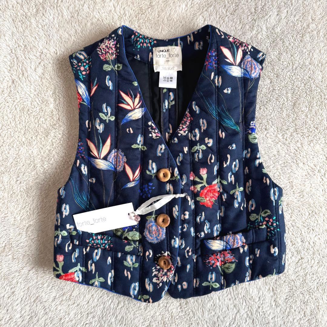 ロンハーマン別注 forte_forte キルティング ジレ ベスト ボタニカル