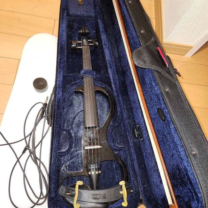 スタンド付 PLAYTECH エレクトリックバイオリン PSV100BK 4/4