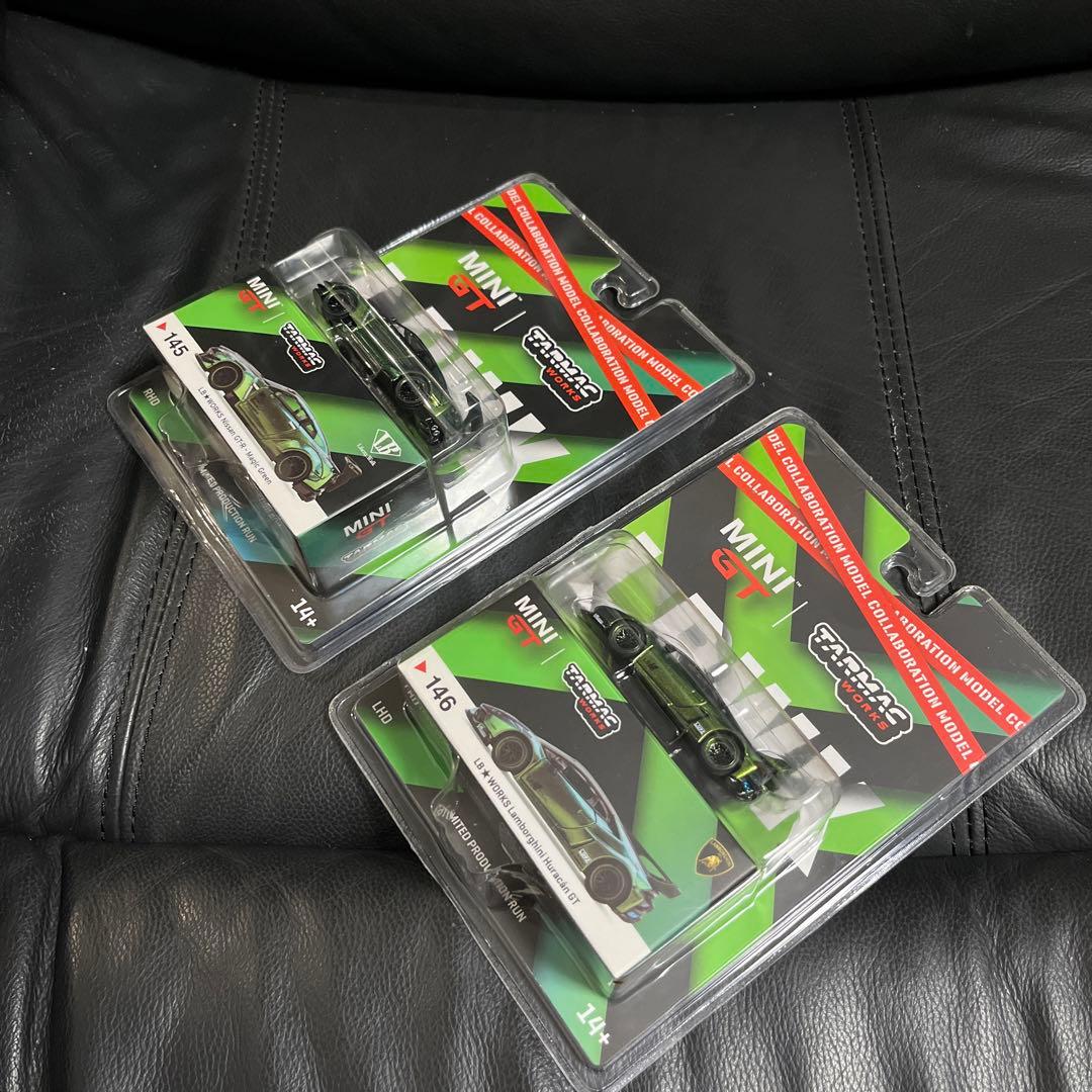2台セット ミニGT ターマック LBWK R35　ウラカン マジック グリーン