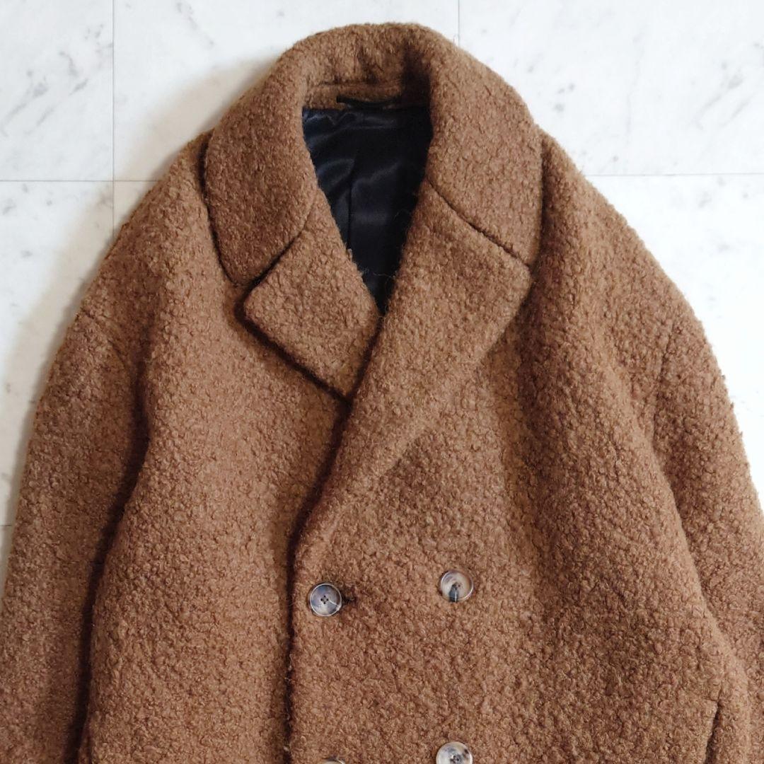 人気♪ サイ Scye ベビーアルパカ ダブルボタン オーバーコート ブラウン系
