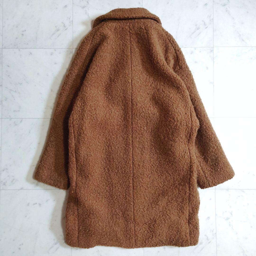 人気♪ サイ Scye ベビーアルパカ ダブルボタン オーバーコート ブラウン系
