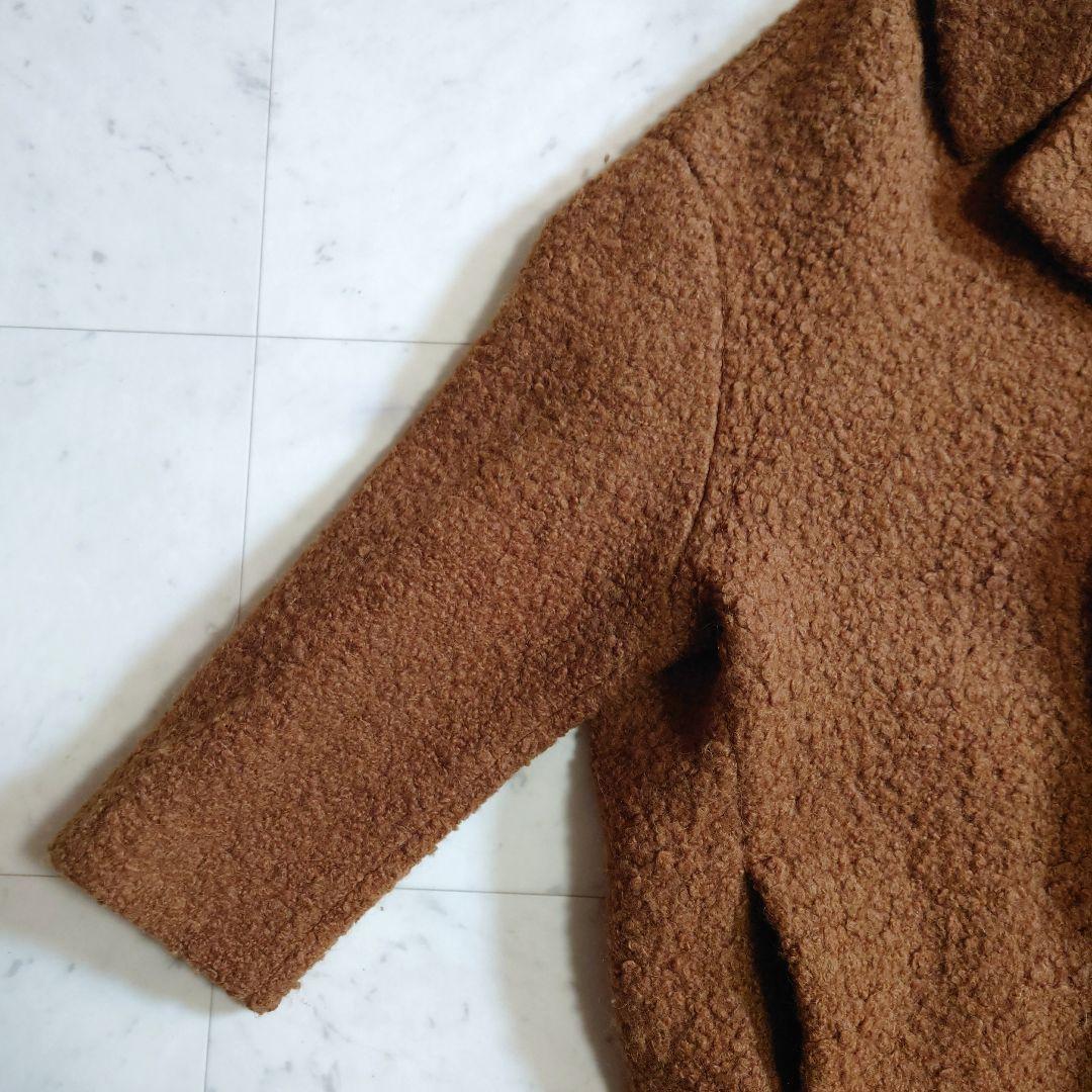 人気♪ サイ Scye ベビーアルパカ ダブルボタン オーバーコート ブラウン系