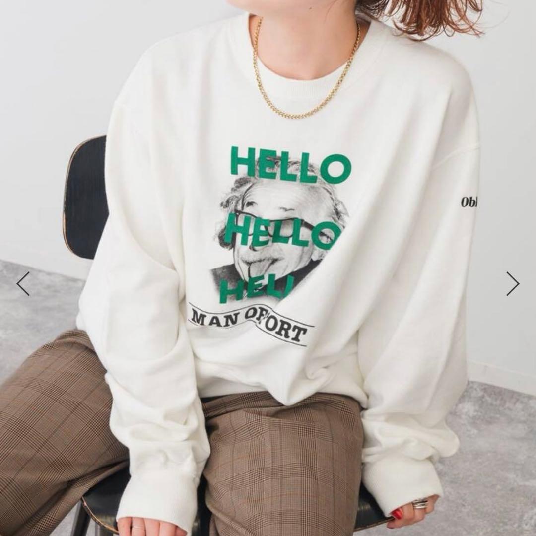 oblada / オブラダ 別注HELLO SWEAT スウェット　白