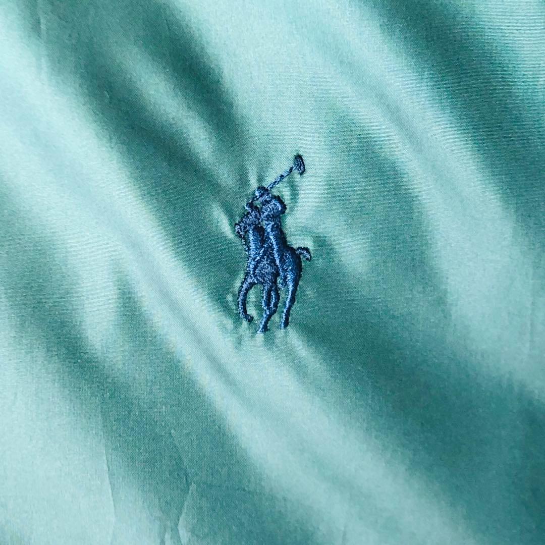 【人気リバーシブルダウン】ラルフローレン ダウンベスト 刺繍ロゴ ネイビー 緑紺