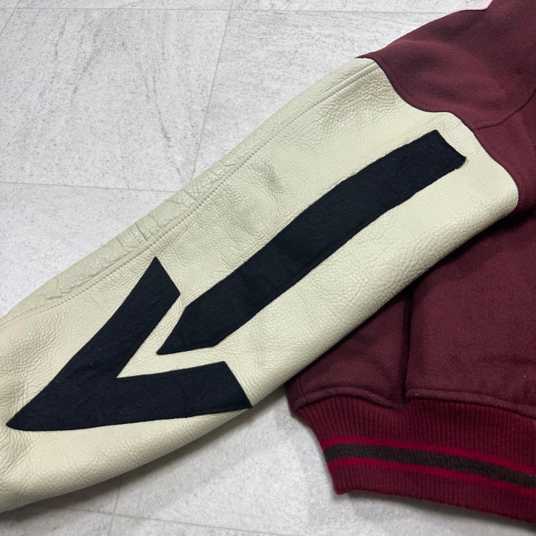 希少【KANSAI MAN JEANS】山本寛斎 スタジャン 切替え 牛革 L