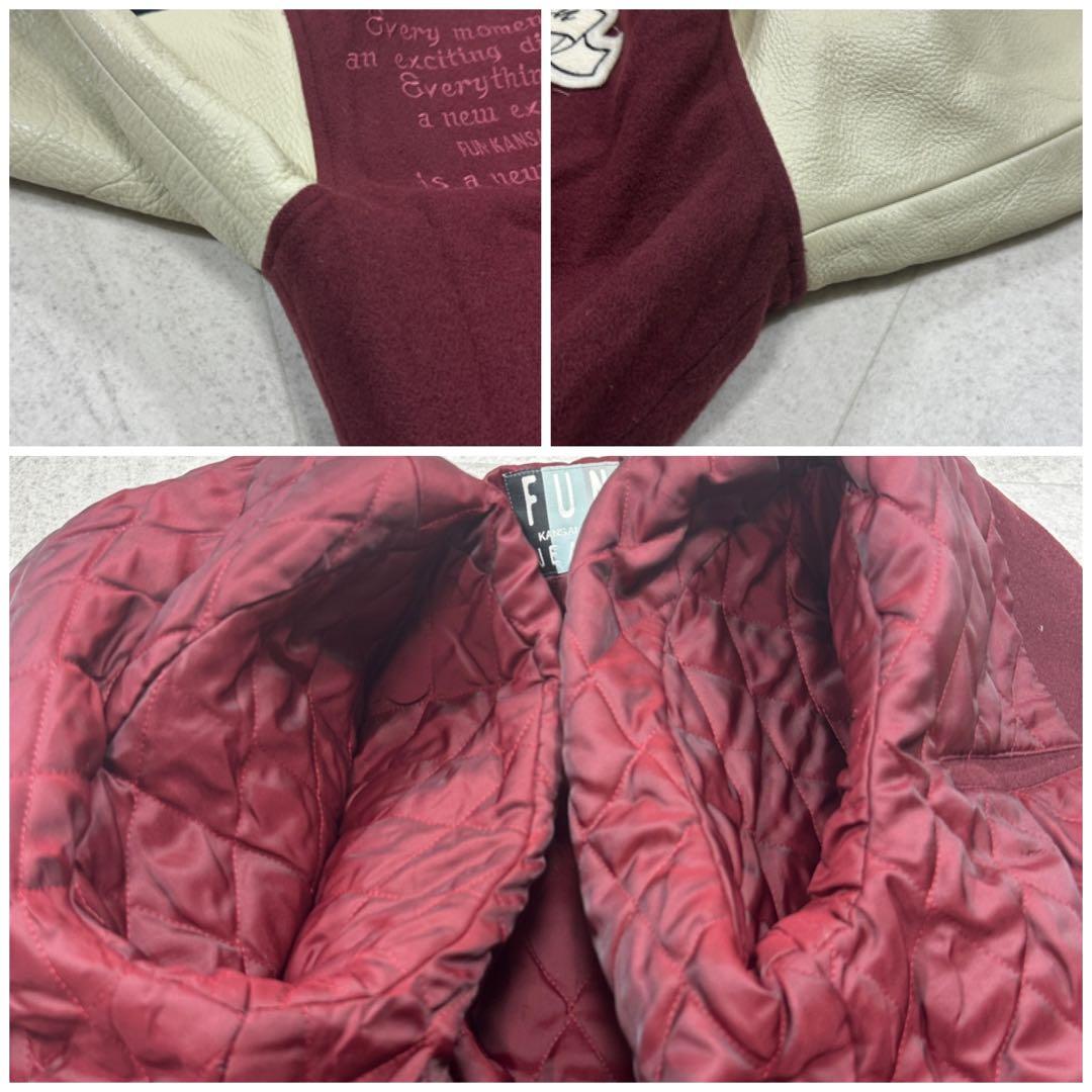 希少【KANSAI MAN JEANS】山本寛斎 スタジャン 切替え 牛革 L