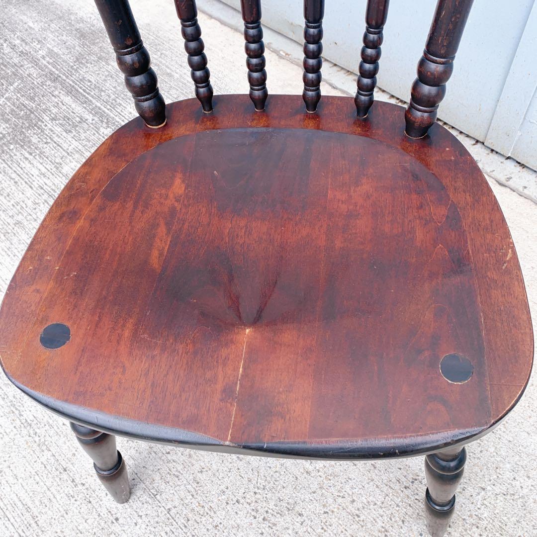 【送料込】北海道民芸 ウィンザーチェア 2脚セット 希少 アンティーク家具