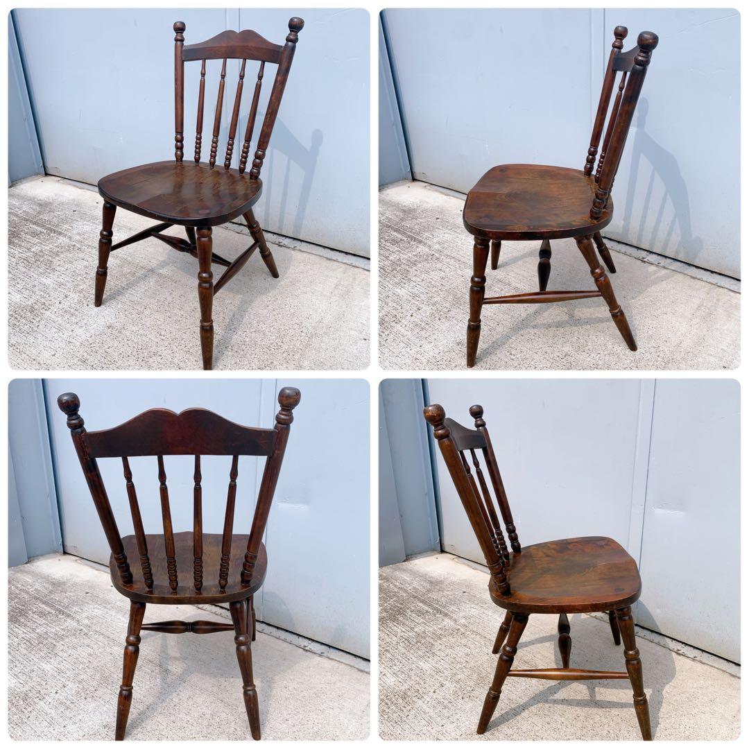 【送料込】北海道民芸 ウィンザーチェア 2脚セット 希少 アンティーク家具